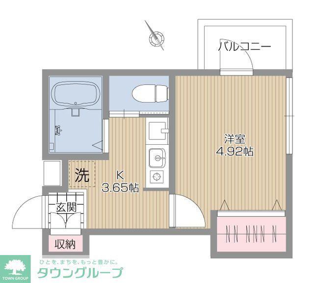 GARDEN HILLS 西武柳沢(1K/1階)の間取り写真