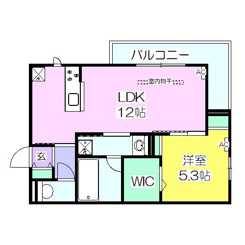セステナリー西ノ内(1LDK/2階)の間取り写真
