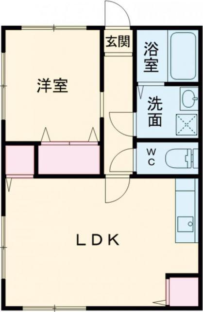 ホワイトルミネ(1LDK/2階)の間取り写真