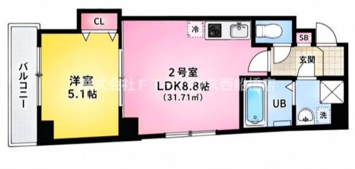 アルカンシエル(1LDK/10階)の間取り写真