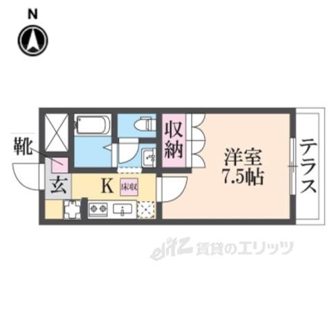 グリーンオアシス(1K/1階)の間取り写真