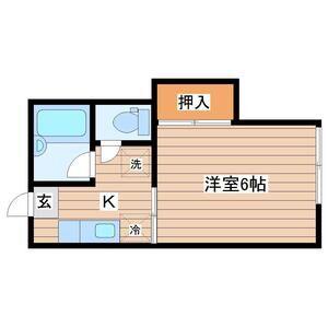 ケントハウス小田原(1K/1階)の間取り写真