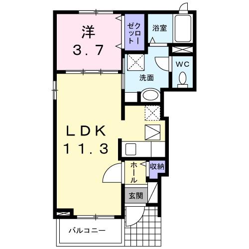 メゾン・ド・美月(1LDK/1階)の間取り写真