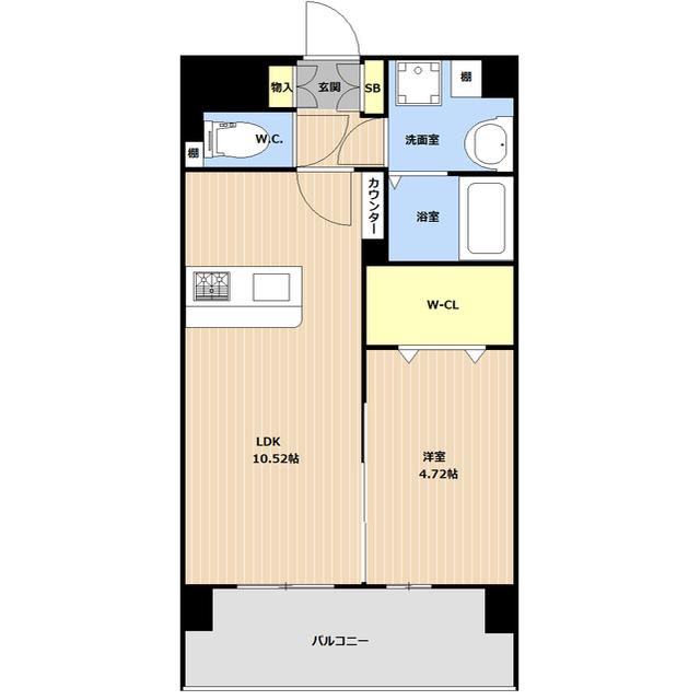 HARMONY FLATS 那覇松山(1LDK/3階)の間取り写真