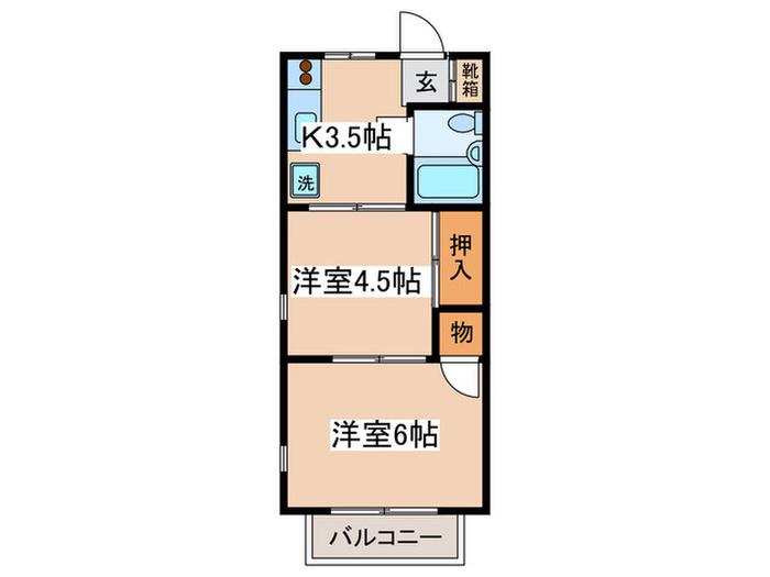 ココパ-ムハイツ(2K/1階)の間取り写真