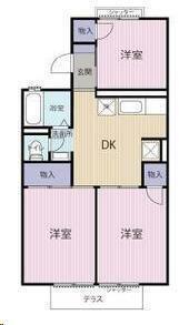 セゾン辻本(3DK/2階)の間取り写真