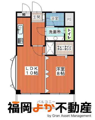 ステイツ天神東II(1LDK/2階)の間取り写真