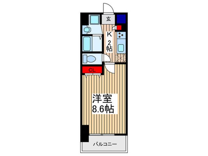 サイネヒルズ(1K/6階)の間取り写真