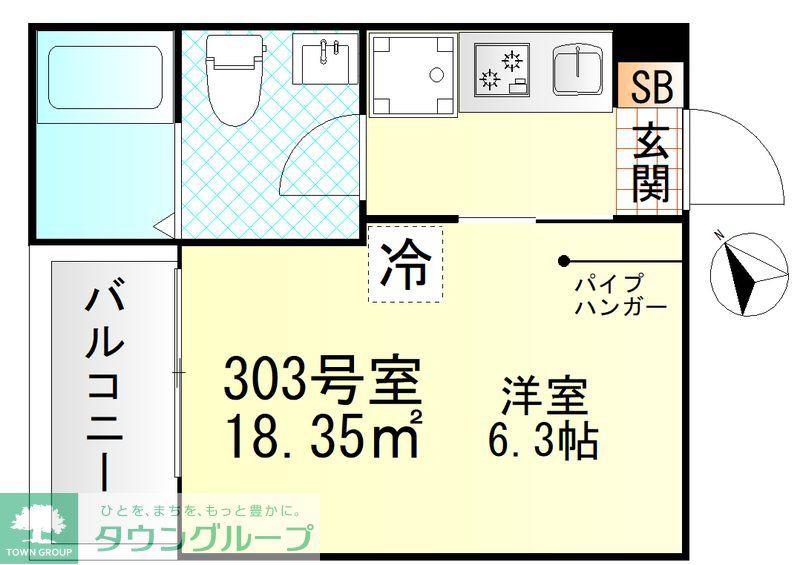 VALLE FELIZ雑色(1K/3階)の間取り写真