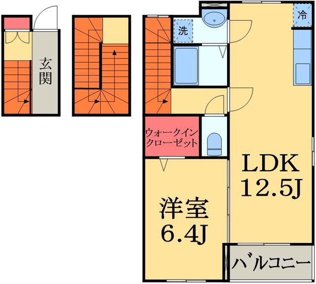 カサブランカ(1LDK/3階)の間取り写真