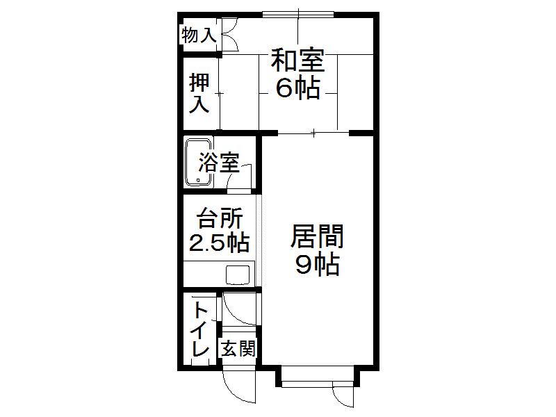 エスレイア豊町(1DK/2階)の間取り写真