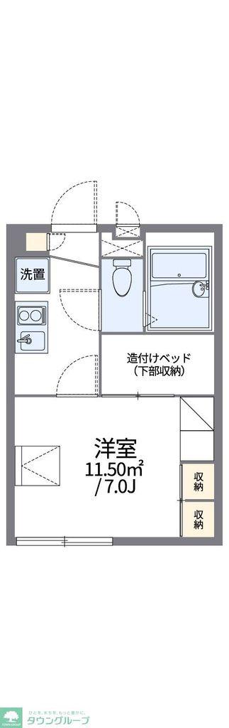 レオパレスメゾンドブーケ(1K/1階)の間取り写真