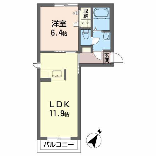 クラヴィエ菜根(1LDK/2階)の間取り写真