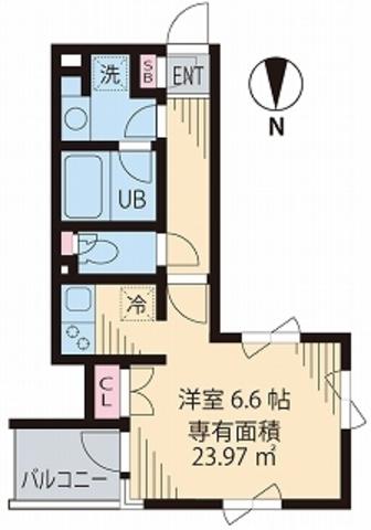 高木ビル(1K/6階)の間取り写真