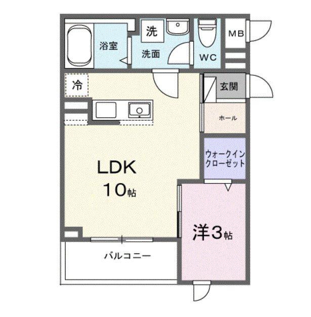 タイヨウ・レジデンス(1LDK/3階)の間取り写真