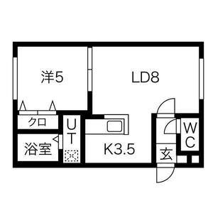 フレンズ菊水(1LDK/3階)の間取り写真