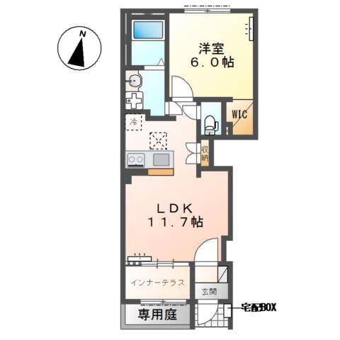 サンコート リラ(1LDK/1階)の間取り写真