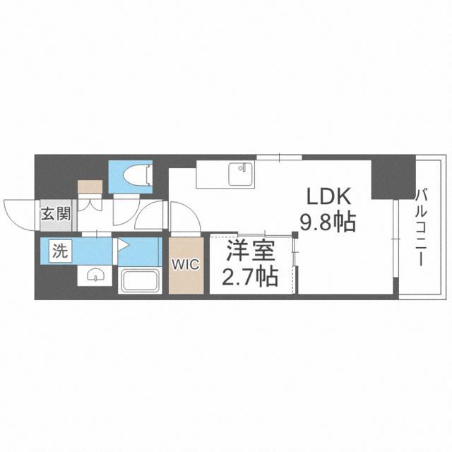 ラクラス博多II(1LDK/5階)の間取り写真