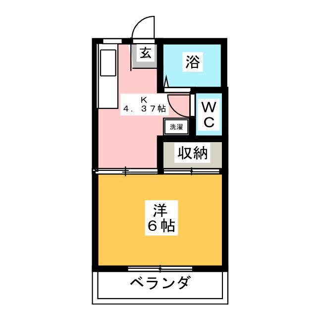 山元ハイツ(1K/2階)の間取り写真