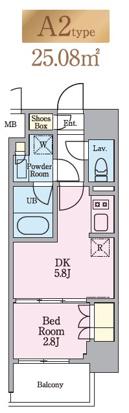リビオメゾン木場(1DK/6階)の間取り写真