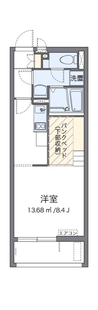 ミランダルーチェIII(ワンルーム/1階)の間取り写真