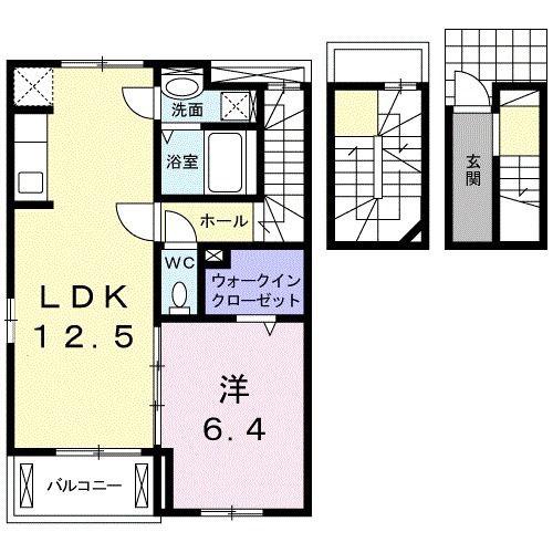 オリエント細木(1LDK/3階)の間取り写真