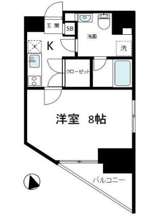 セントラル王子(1K/9階)の間取り写真