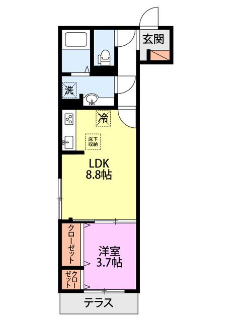 左近 ラ・ランド(1LDK/1階)の間取り写真