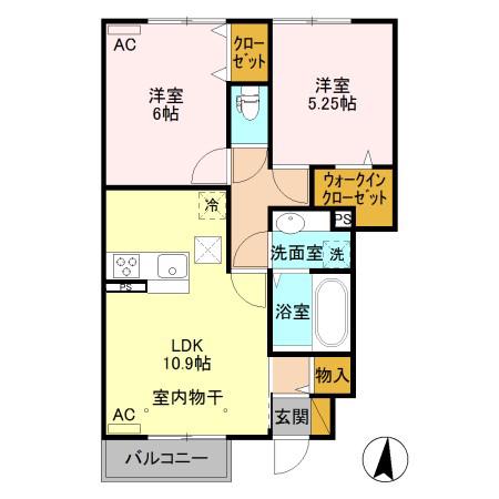 グリーンプラザ(2LDK/1階)の間取り写真
