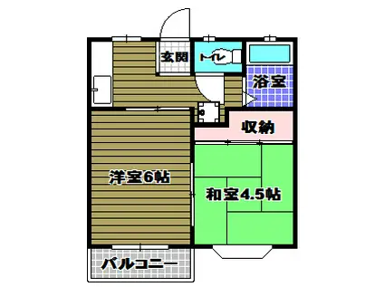 ハイツエンデバーI(1LDK/2階)の間取り写真