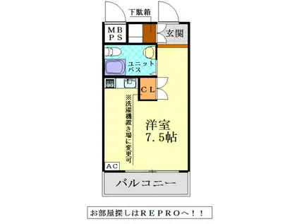 リアライズ今寺 小型犬1匹OR猫2匹可(ワンルーム/3階)の間取り写真