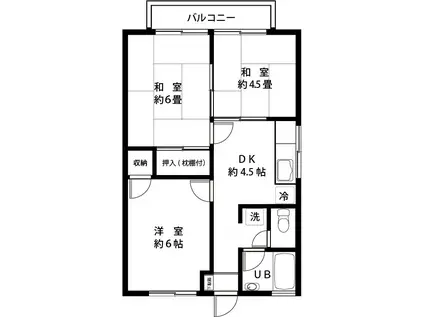 コーポ石塚II(3DK/2階)の間取り写真