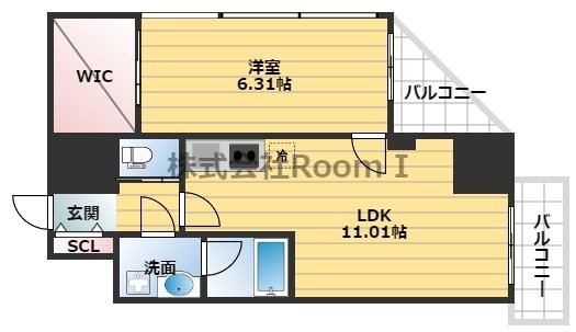 VINOプレジオ本町(1LDK/5階)の間取り写真