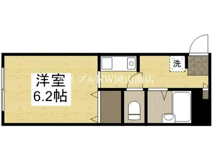 グラック(1K/1階)の間取り写真