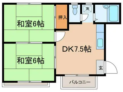 ファミーユアサヒ(2DK/2階)の間取り写真