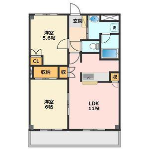 アメニティパークC(2LDK/3階)の間取り写真