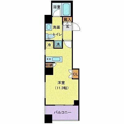 メゾンビスタ渋谷宇田川(ワンルーム/3階)の間取り写真