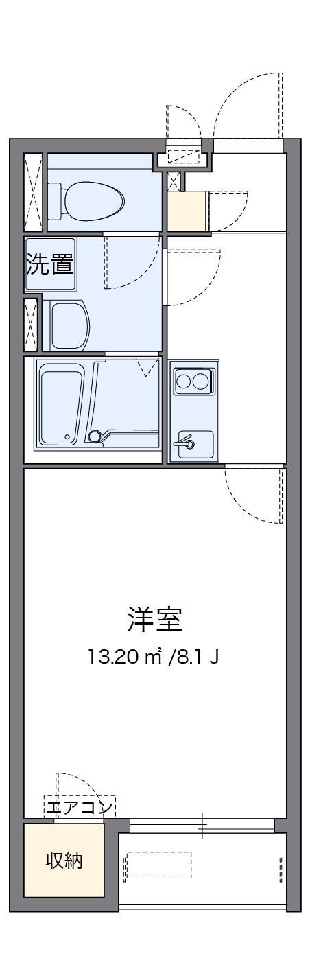 クレイノオームラII(1K/2階)の間取り写真