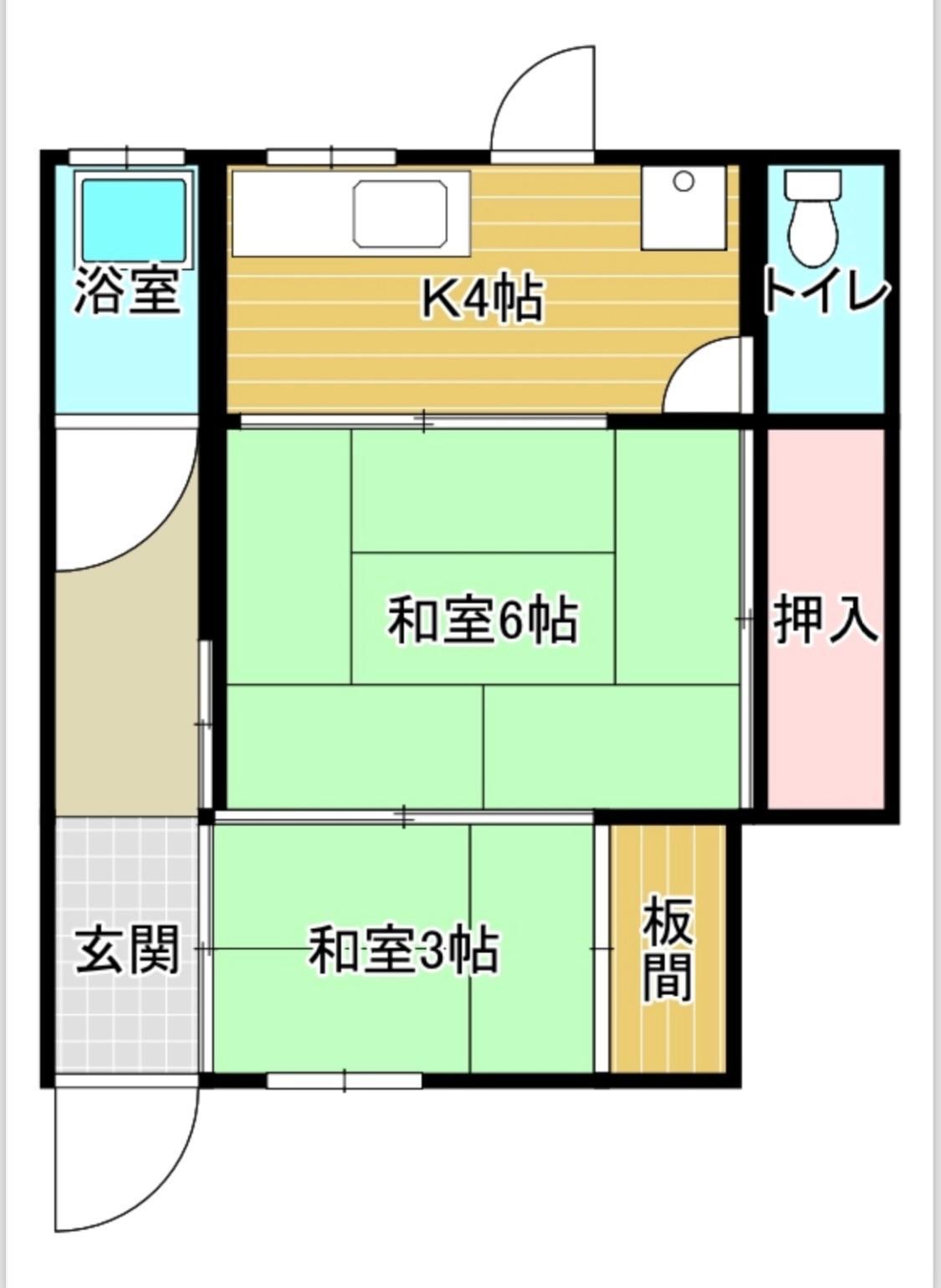 丸山町アパート(2K/1階)の間取り写真