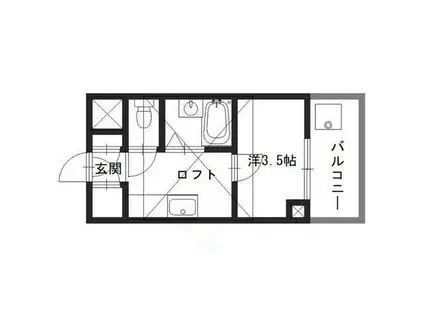 シティヒルズII(1K/7階)の間取り写真