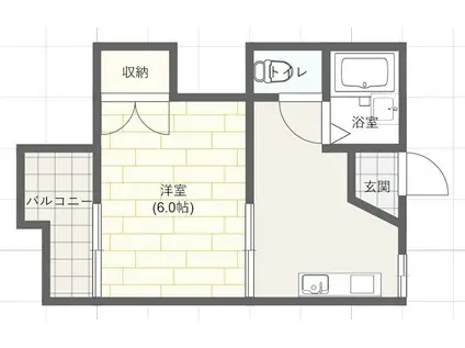 ヴィラ北平野II(1K/2階)の間取り写真