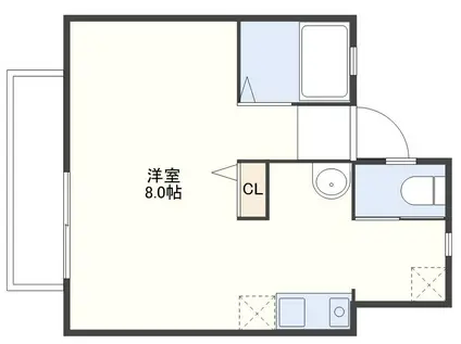 クリアハウス(ワンルーム/1階)の間取り写真