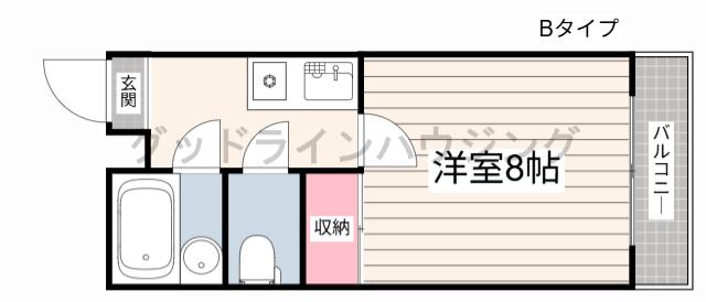 ルーキー東条マンション(1K/2階)の間取り写真