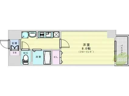 エステムコート新大阪Ⅵ エキスプレイス(1K/11階)の間取り写真