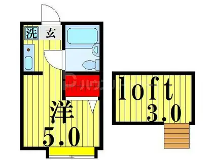 フラット北綾瀬(ワンルーム/1階)の間取り写真