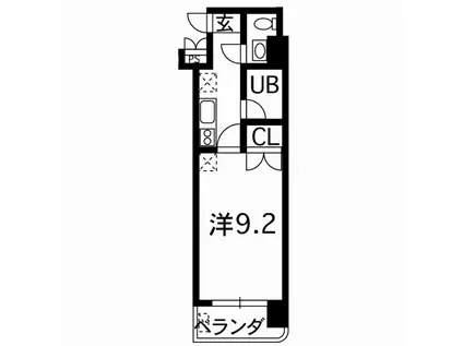 ユニテック九品寺(1K/4階)の間取り写真