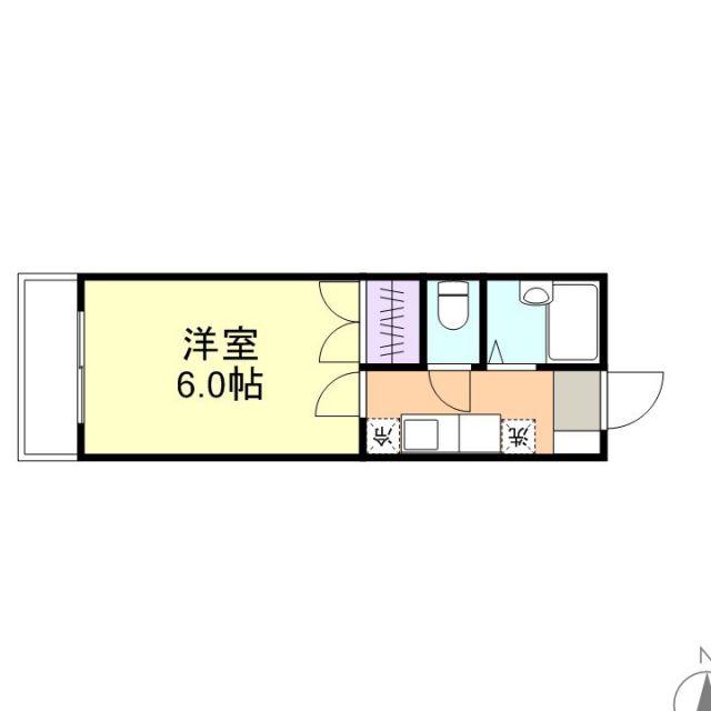 エトワール21船穂A(1K/4階)の間取り写真