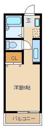 アティアス春日部(1K/1階)の間取り写真