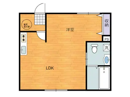 AOマンション(1LDK/1階)の間取り写真