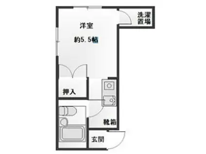 ウエストフィールド(ワンルーム/1階)の間取り写真